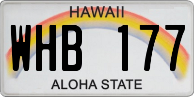 HI license plate WHB177