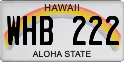 HI license plate WHB222