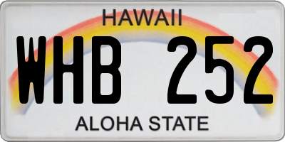 HI license plate WHB252