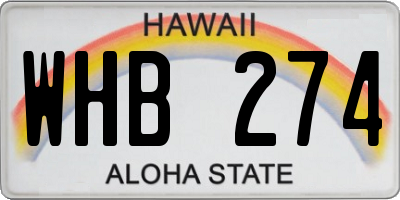 HI license plate WHB274