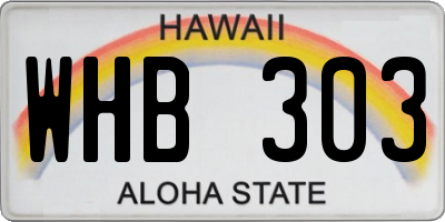 HI license plate WHB303
