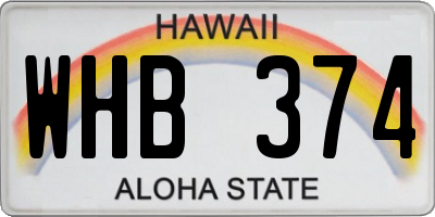 HI license plate WHB374