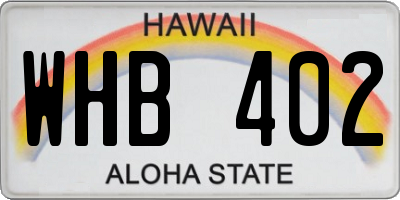 HI license plate WHB402