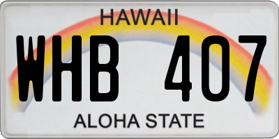 HI license plate WHB407