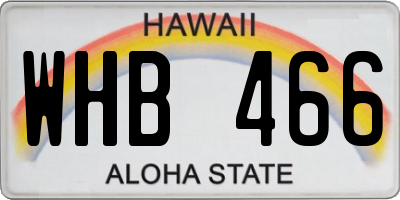 HI license plate WHB466