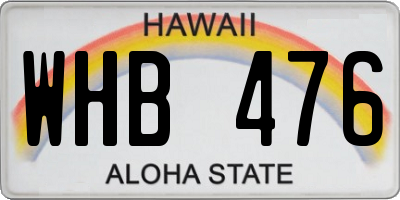 HI license plate WHB476