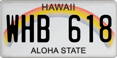 HI license plate WHB618