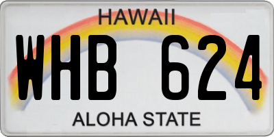 HI license plate WHB624
