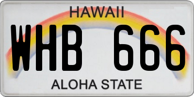 HI license plate WHB666