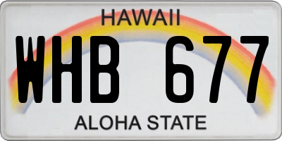 HI license plate WHB677