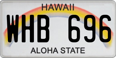 HI license plate WHB696