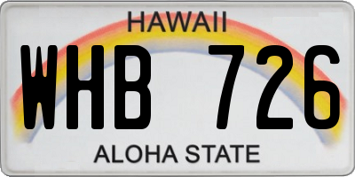 HI license plate WHB726