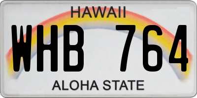 HI license plate WHB764