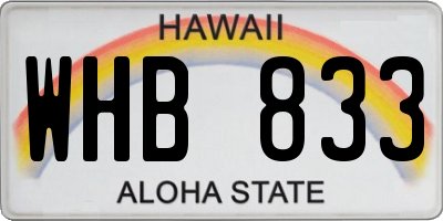 HI license plate WHB833