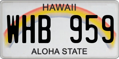HI license plate WHB959