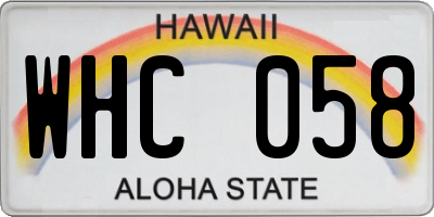 HI license plate WHC058
