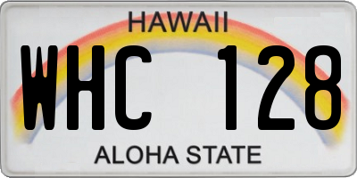 HI license plate WHC128