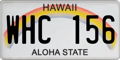 HI license plate WHC156