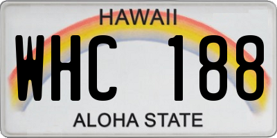 HI license plate WHC188
