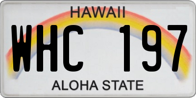 HI license plate WHC197