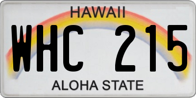 HI license plate WHC215
