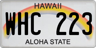 HI license plate WHC223