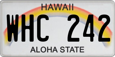 HI license plate WHC242