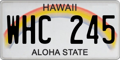 HI license plate WHC245