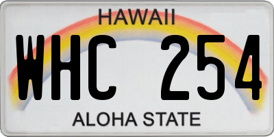 HI license plate WHC254
