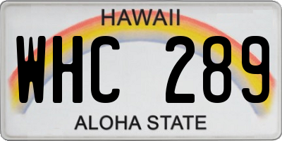 HI license plate WHC289