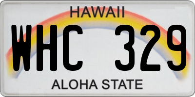 HI license plate WHC329