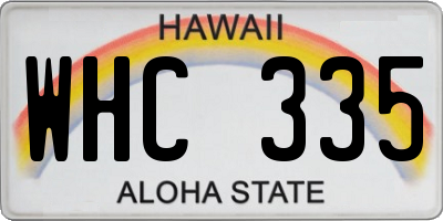 HI license plate WHC335