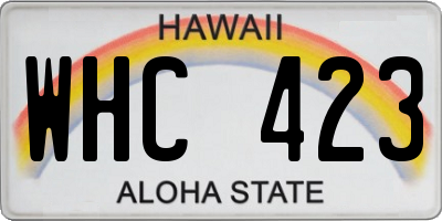 HI license plate WHC423