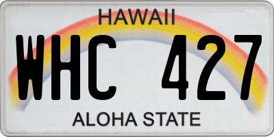 HI license plate WHC427