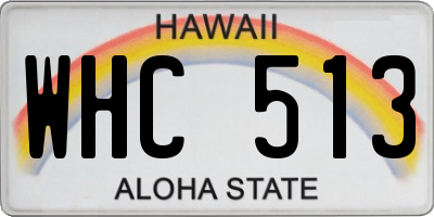 HI license plate WHC513