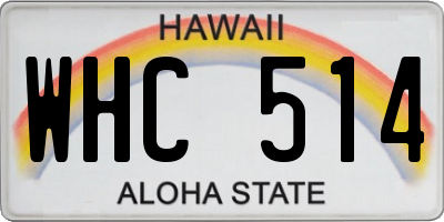 HI license plate WHC514