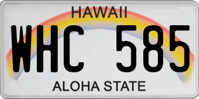 HI license plate WHC585