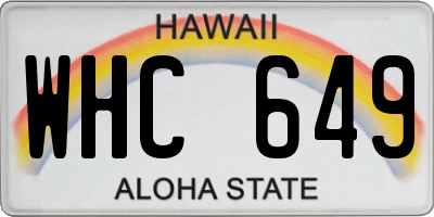 HI license plate WHC649