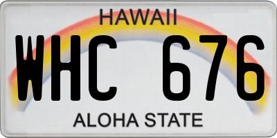 HI license plate WHC676