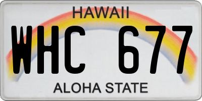 HI license plate WHC677