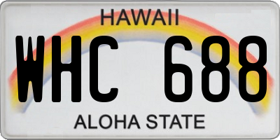 HI license plate WHC688