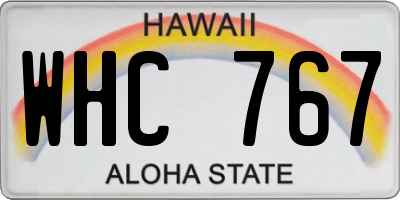 HI license plate WHC767