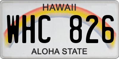 HI license plate WHC826