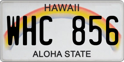 HI license plate WHC856