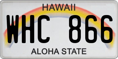 HI license plate WHC866