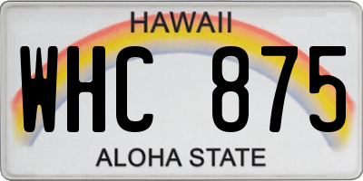 HI license plate WHC875