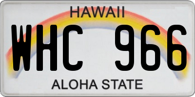 HI license plate WHC966