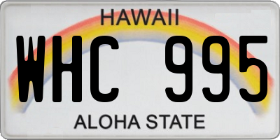 HI license plate WHC995