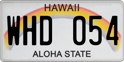 HI license plate WHD054