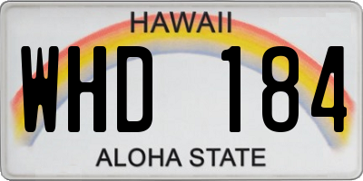 HI license plate WHD184